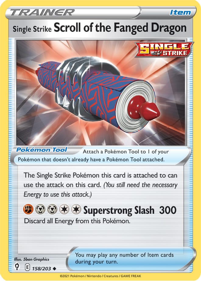 Scroll of the Fanged Dragon #158/203 Uncommon - Evolving Skies Pokemon card