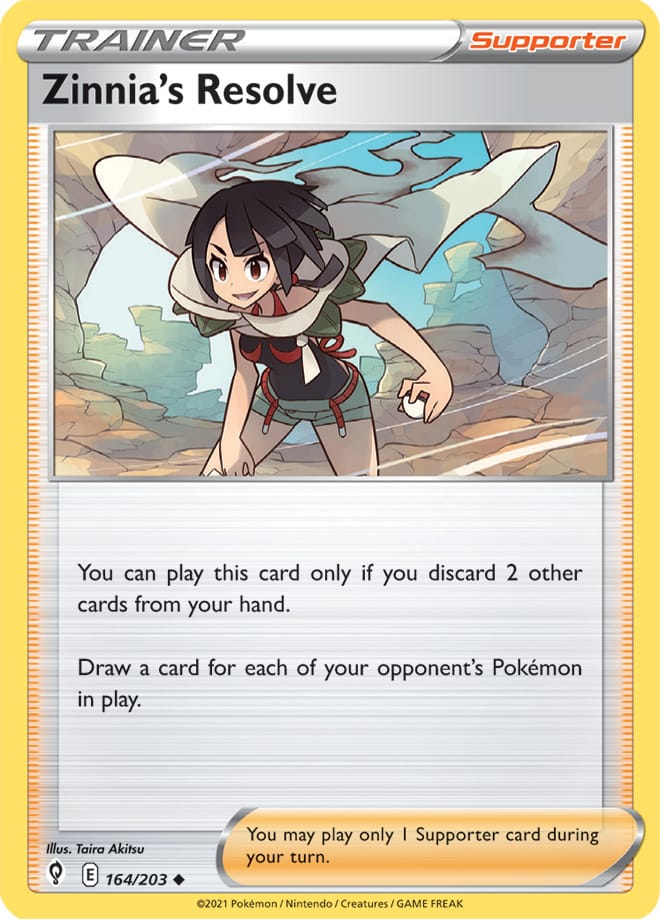 Zinnia #164/203 Uncommon - Evolving Skies Pokemon card