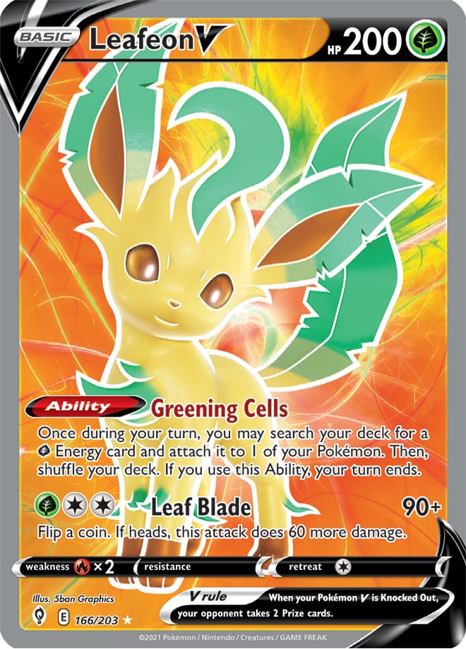 Leafeon #166/203 Ultra Rare - Evolving Skies Pokemon card
