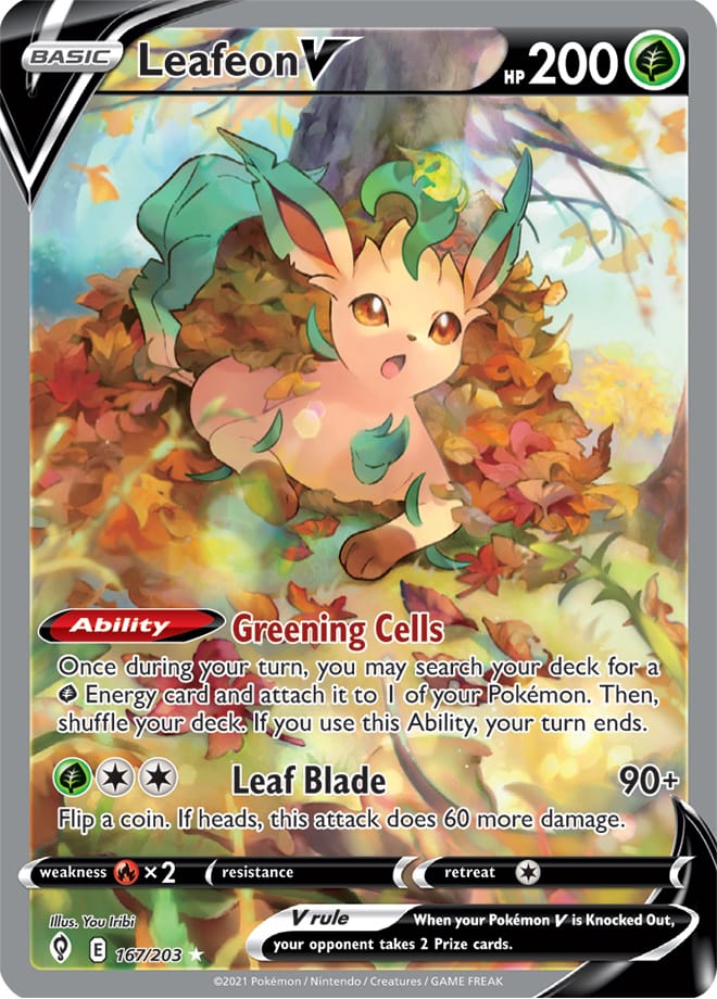 Leafeon #167/203 Ultra Rare - Evolving Skies Pokemon card