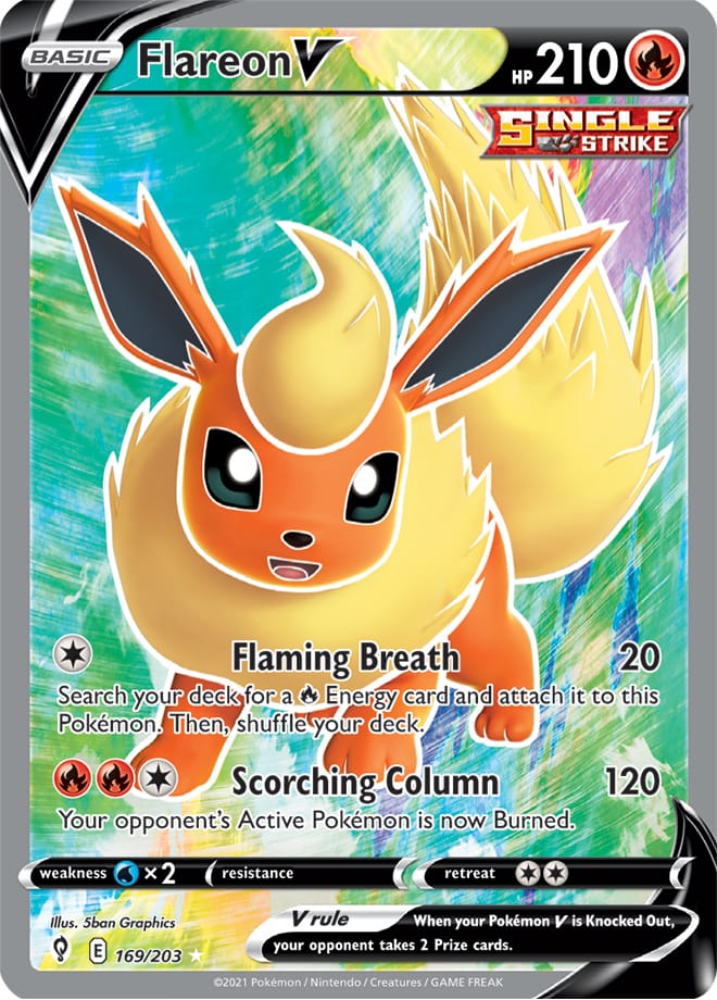 Flareon #169/203 Ultra Rare - Evolving Skies Pokemon card