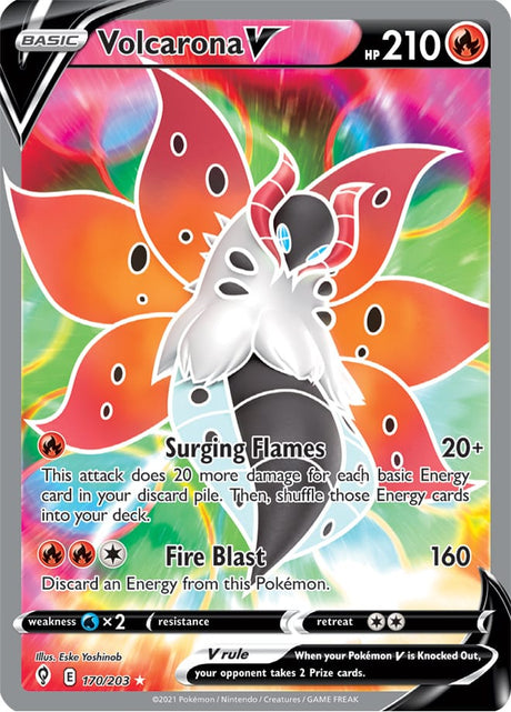 Pokemon Evolving Skies Volcarona V #170