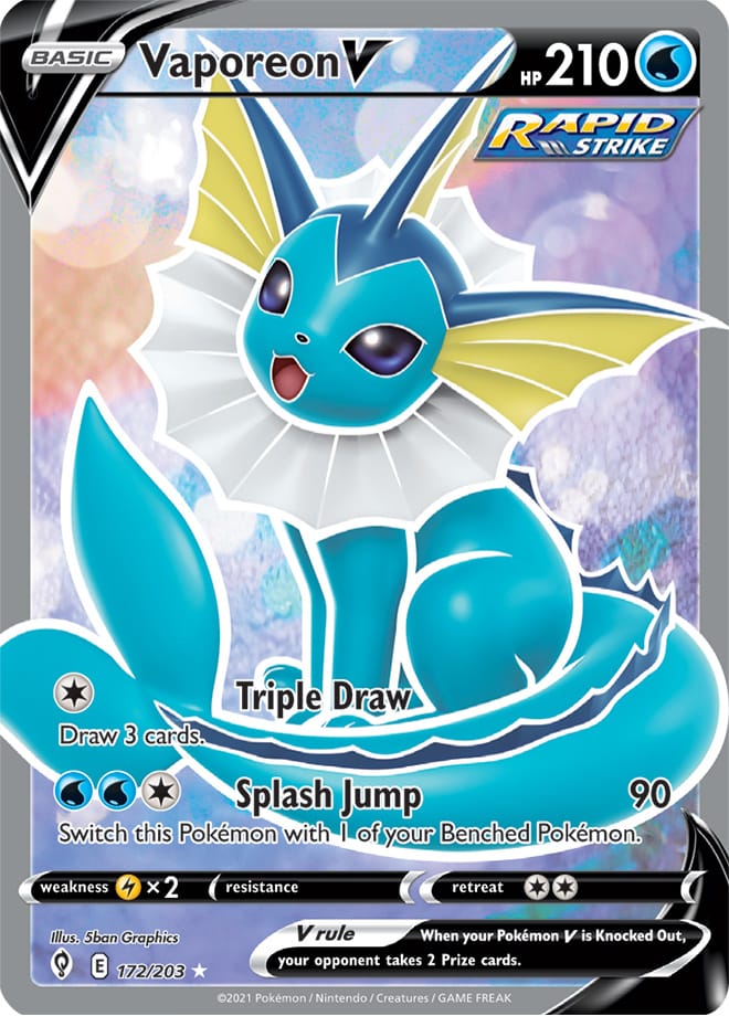 Vaporeon #172/203 Ultra Rare - Evolving Skies Pokemon card