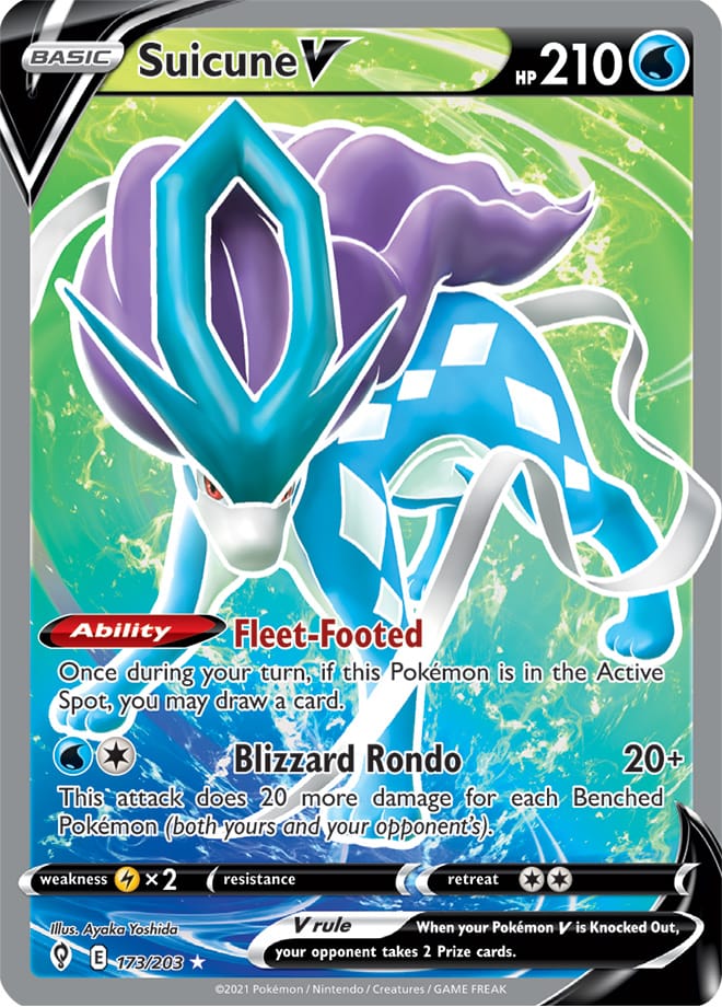 Suicune #173/203 Ultra Rare - Evolving Skies Pokemon card