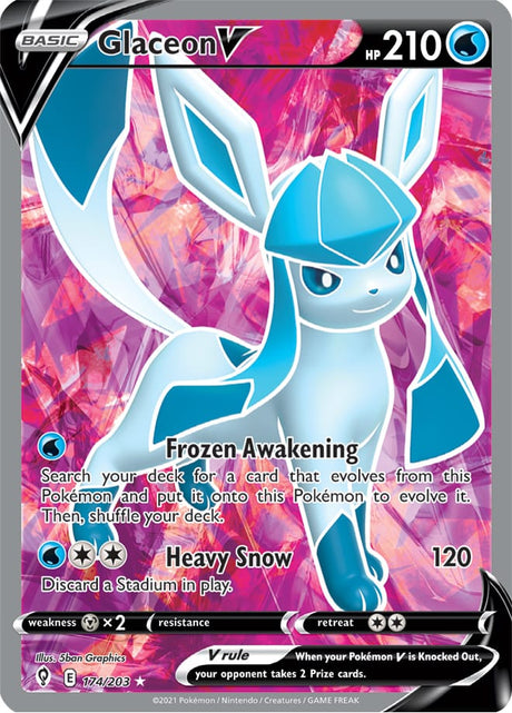 Pokemon Evolving Skies Glaceon V #174