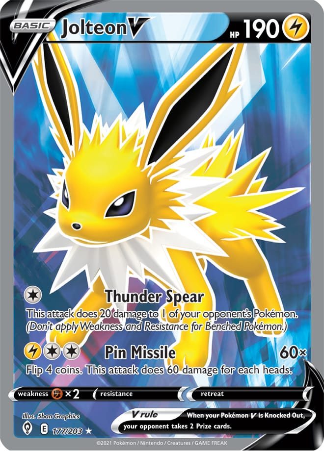 Jolteon #177/203 Ultra Rare - Evolving Skies Pokemon card