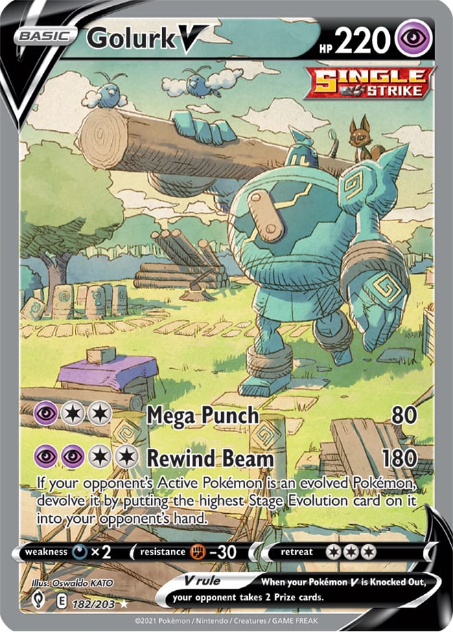 Golurk #182/203 Ultra Rare - Evolving Skies Pokemon card