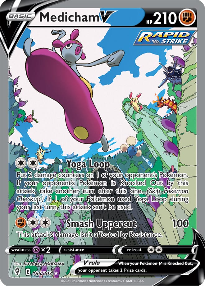 Medicham #186/203 Ultra Rare - Evolving Skies Pokemon card