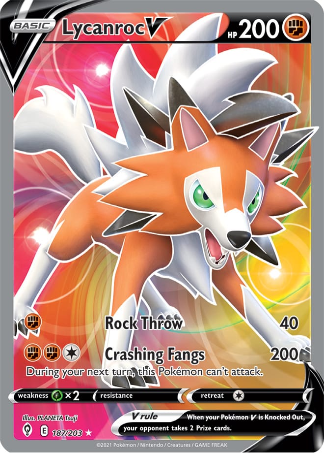 Lycanroc #187/203 Ultra Rare - Evolving Skies Pokemon card