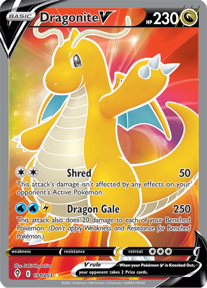 Dragonite #191/203 Ultra Rare - Evolving Skies Pokemon card