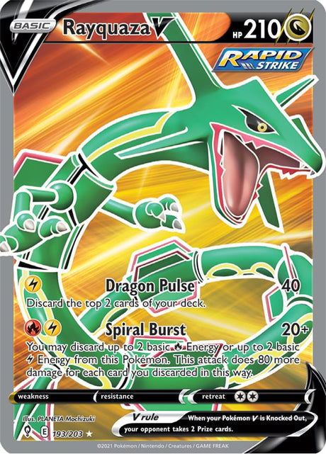 Pokemon Evolving Skies Rayquaza V #193