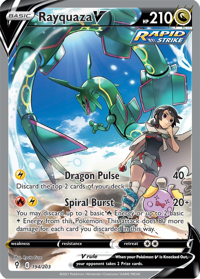 Rayquaza #194/203 Ultra Rare - Evolving Skies Pokemon card