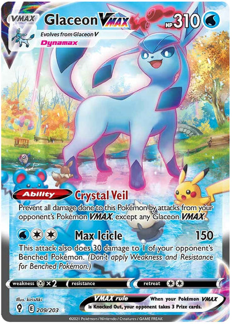 Pokemon Evolving Skies Glaceon VMAX #209