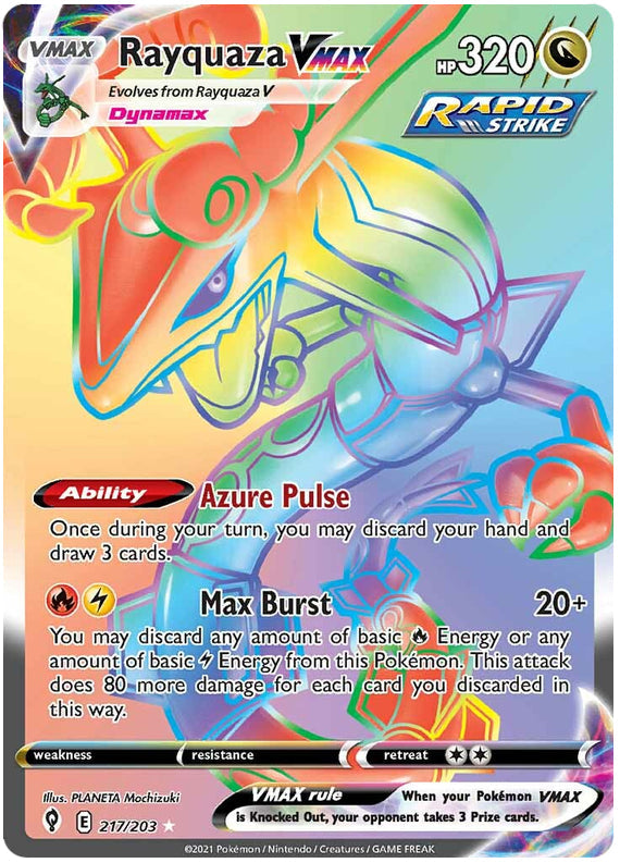 Rayquaza #217/203 Secret Rare - Evolving Skies Pokemon card