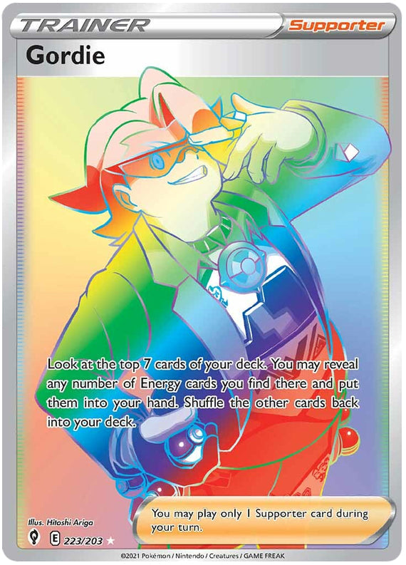 Gordie #223/203 Secret Rare - Evolving Skies Pokemon card