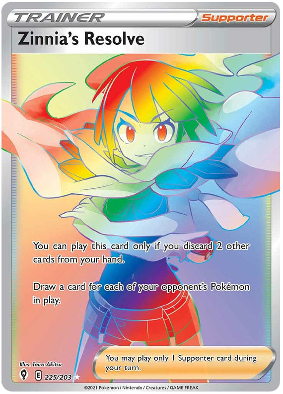 Zinnia #225/203 Secret Rare - Evolving Skies Pokemon card