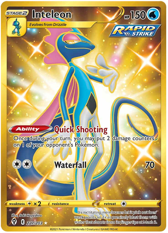 Inteleon #227/203 Secret Rare - Evolving Skies Pokemon card