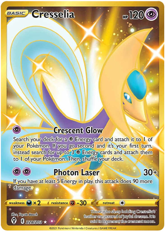 Cresselia #228/203 Secret Rare - Evolving Skies Pokemon card