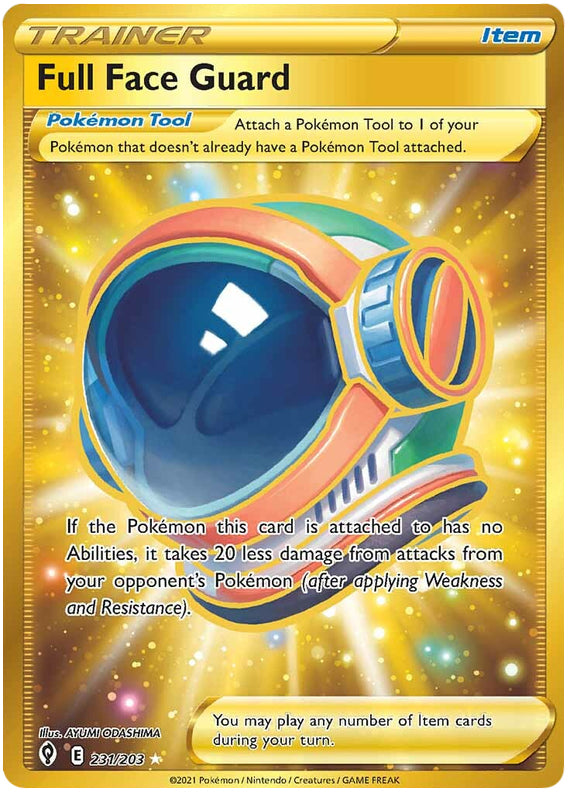 Full Face Guard #231/203 Secret Rare - Evolving Skies Pokemon card