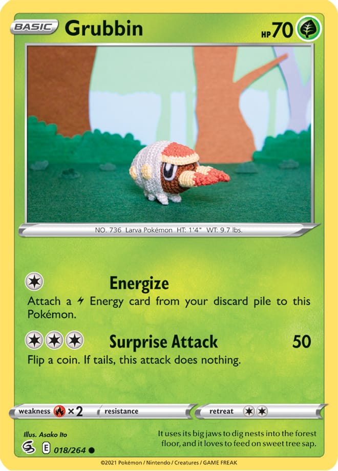 Grubbin #18/264 Common - Fusion Strike Pokemon card