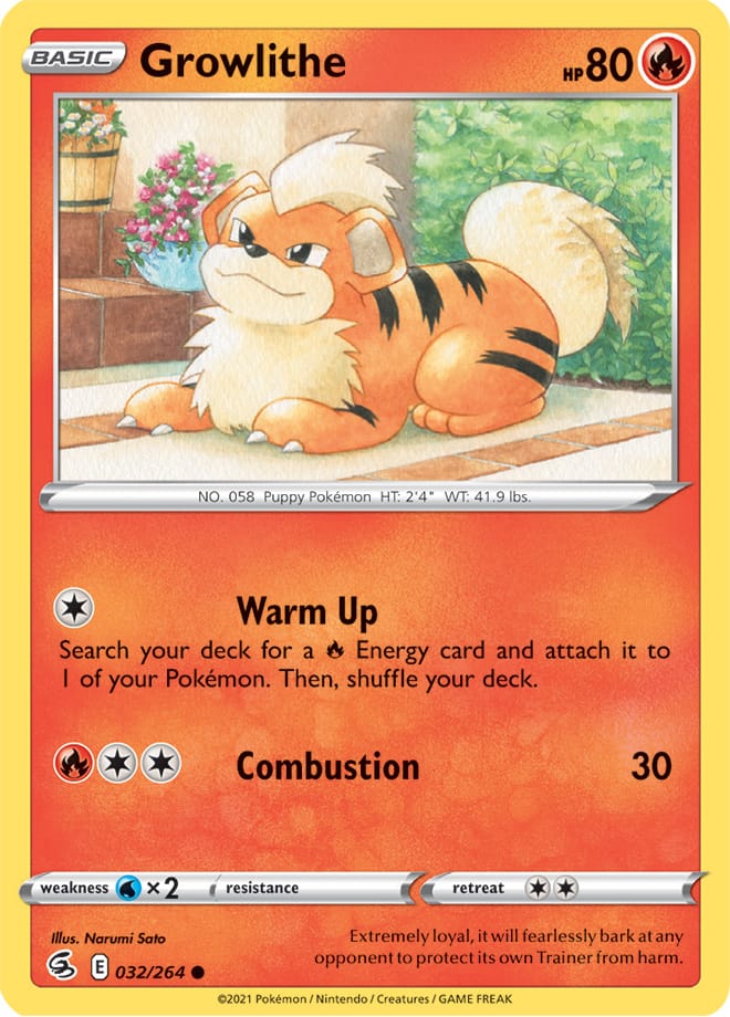 Growlithe #32/264 Common - Fusion Strike Pokemon card