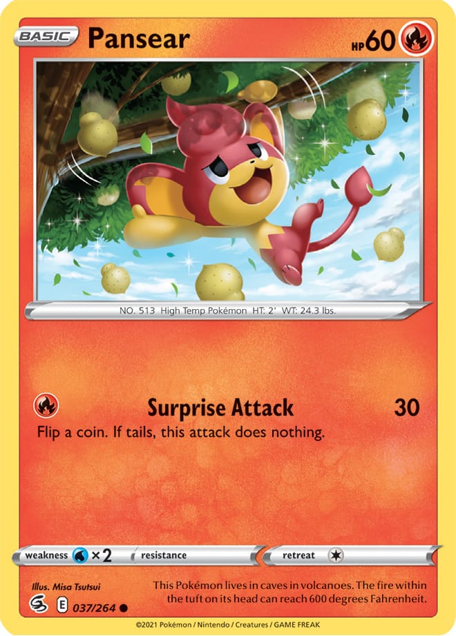 Pansear #37/264 Common - Fusion Strike Pokemon card