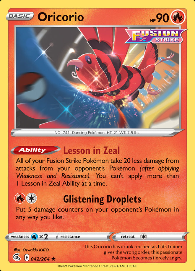 Oricorio #42/264 Rare - Fusion Strike Pokemon card
