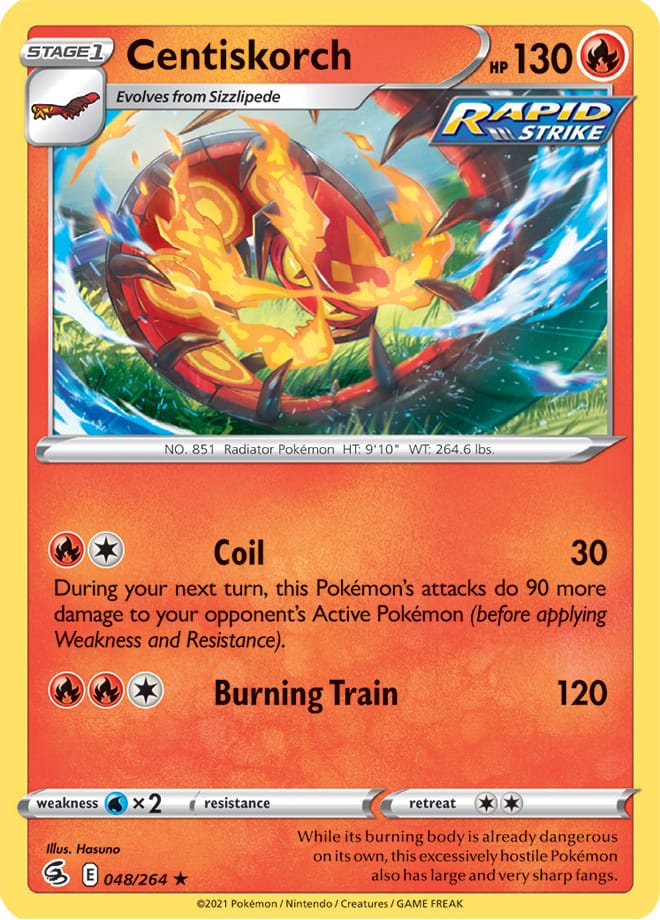 Centiskorch #48/264 Rare - Fusion Strike Pokemon card