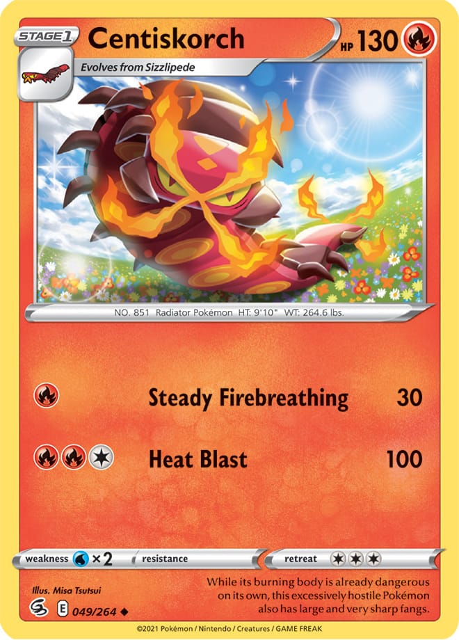 Centiskorch #49/264 Uncommon - Fusion Strike Pokemon card