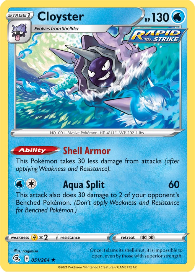 Cloyster #51/264 Rare - Fusion Strike Pokemon card