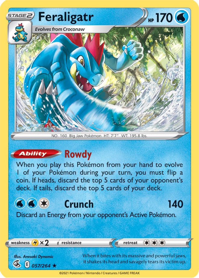 Feraligatr #57/264 Holo Rare - Fusion Strike Pokemon card