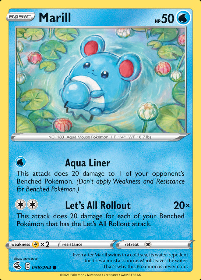 Marill #58/264 Common - Fusion Strike Pokemon card