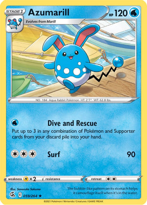 0059 Azumarill Rare Fusion Strike