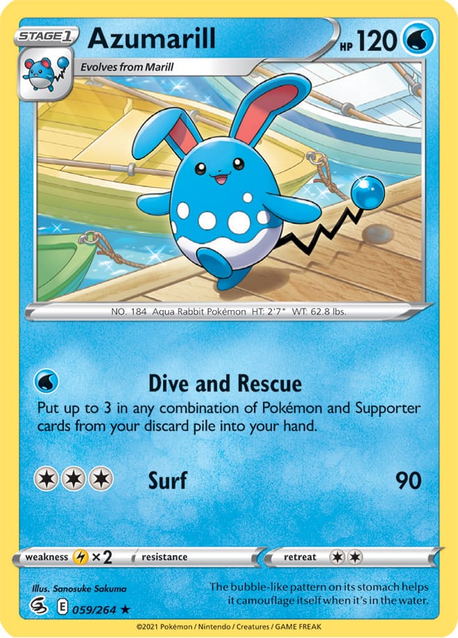 Azumarill #59/264 Rare - Fusion Strike Pokemon card