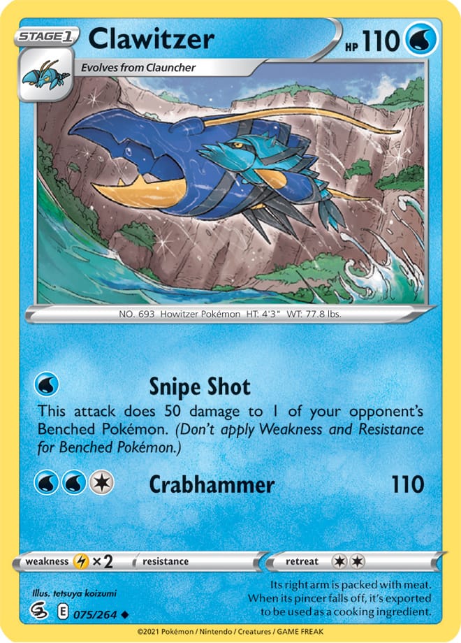 Clawitzer #75/264 Uncommon - Fusion Strike Pokemon card