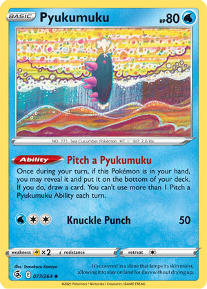 0077 Pyukumuku Uncommon Fusion Strike