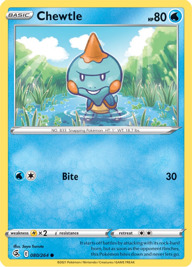 Chewtle #80/264 Common - Fusion Strike Pokemon card