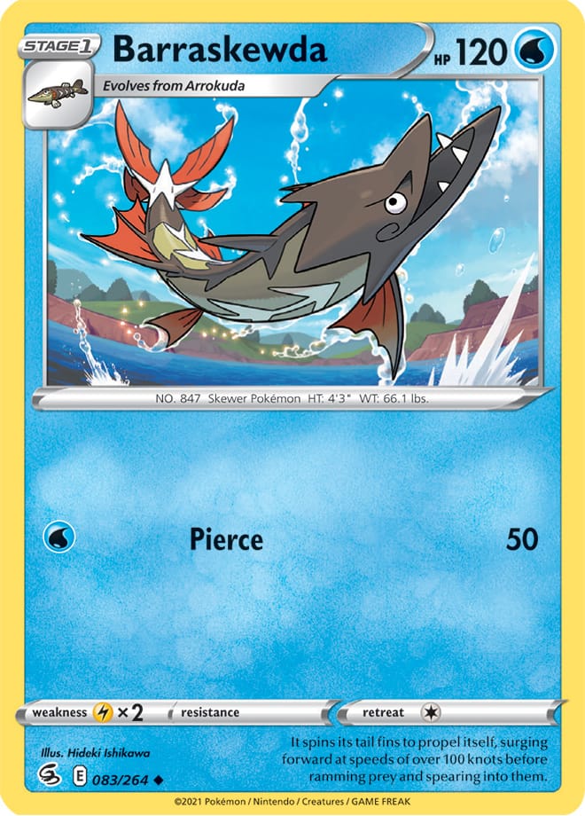 Barraskewda #83/264 Uncommon - Fusion Strike Pokemon card