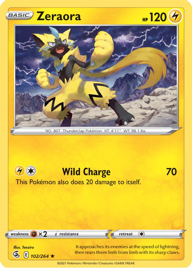 Zeraora #102/264 Rare - Fusion Strike Pokemon card