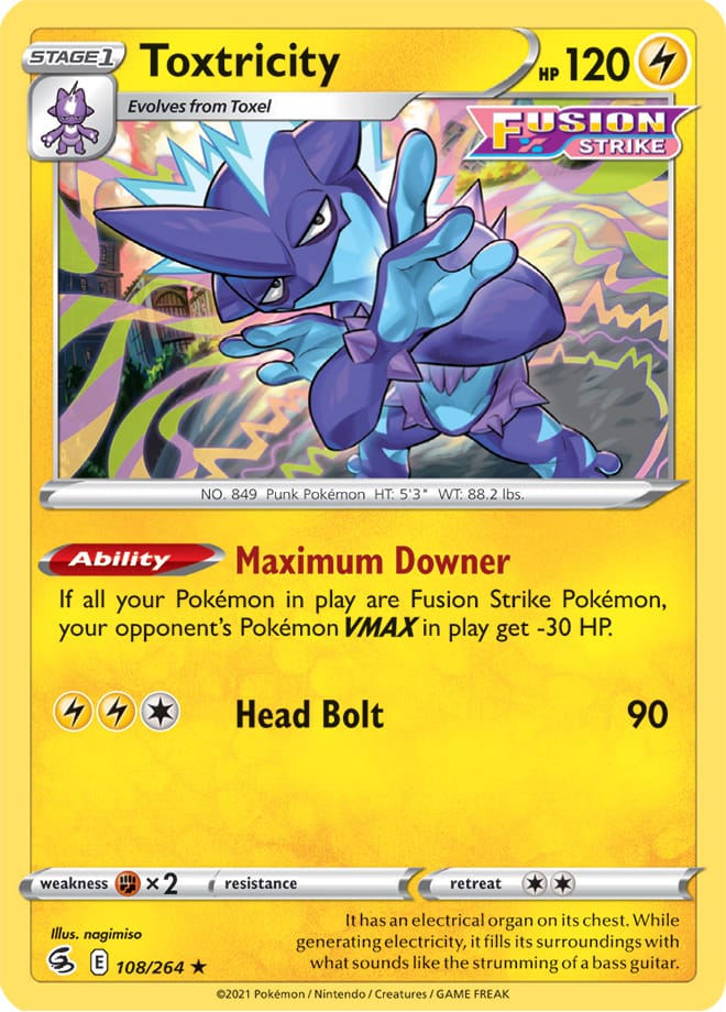 Toxtricity #108/264 Holo Rare - Fusion Strike Pokemon card