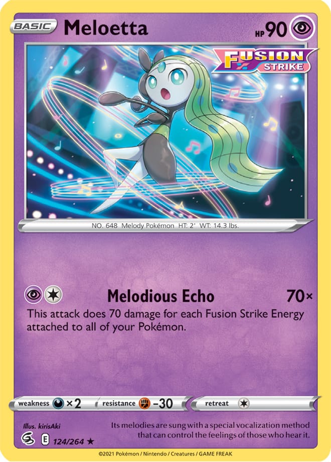 Meloetta #124/264 Rare - Fusion Strike Pokemon card