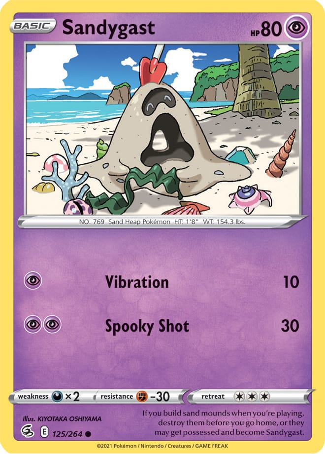 Sandygast #125/264 Common - Fusion Strike Pokemon card
