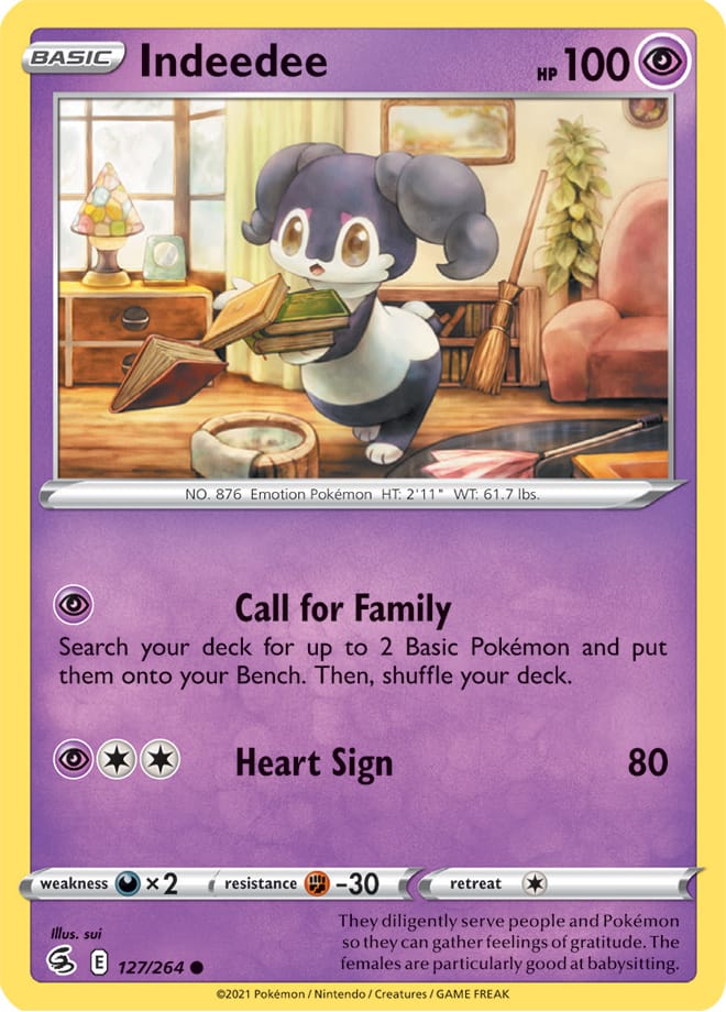 Indeedee #127/264 Common - Fusion Strike Pokemon card