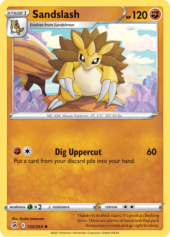 Sandslash #132/264 Uncommon - Fusion Strike Pokemon card