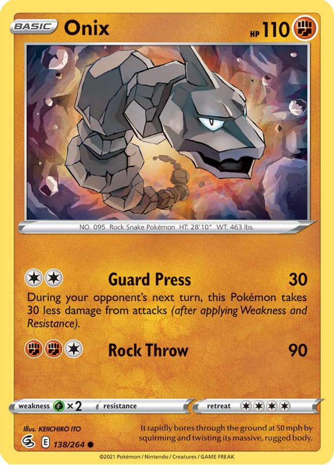 Onix #138/264 Common - Fusion Strike Pokemon card