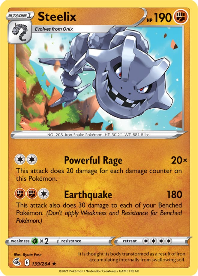 Steelix #139/264 Holo Rare - Fusion Strike Pokemon card