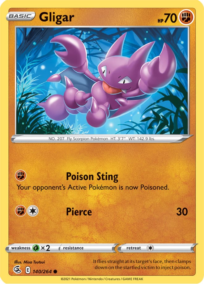 Gligar #140/264 Common - Fusion Strike Pokemon card