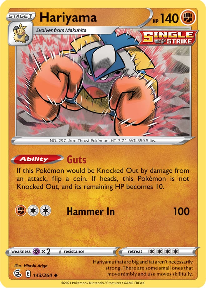 Hariyama #143/264 Uncommon - Fusion Strike Pokemon card