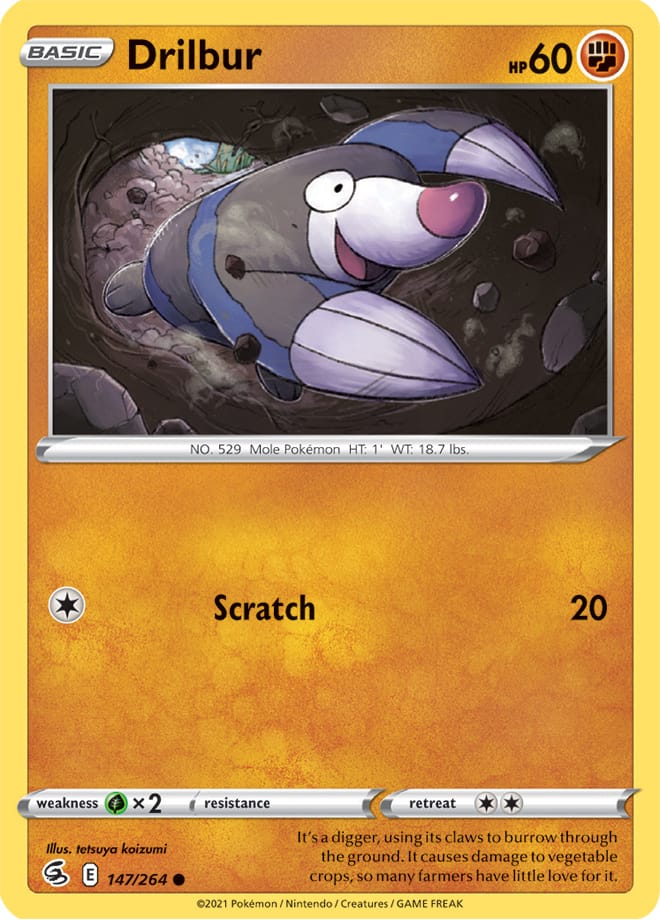 Drilbur #147/264 Common - Fusion Strike Pokemon card