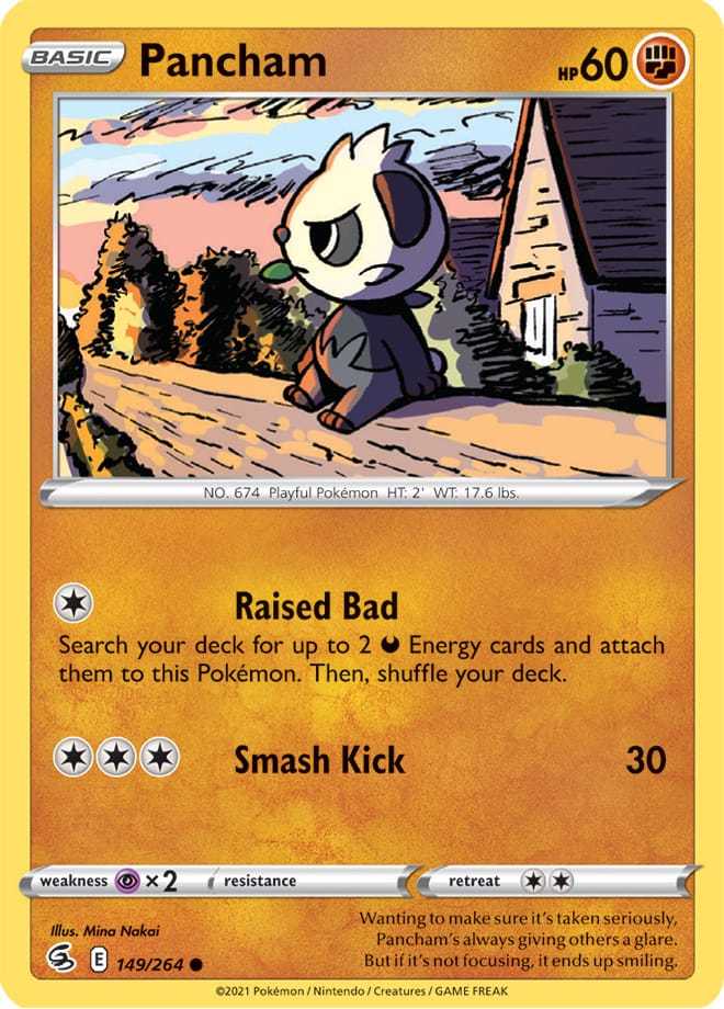 Pancham #149/264 Common - Fusion Strike Pokemon card